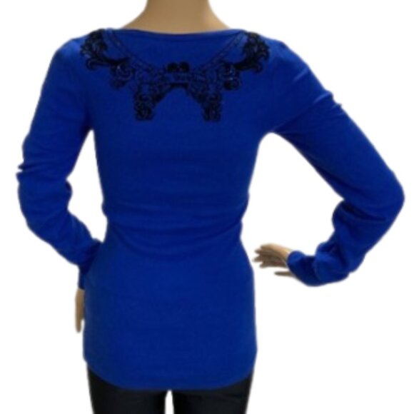 Harley Davidson Royal Blue Long Sleeve Top - Picture 4 of 6